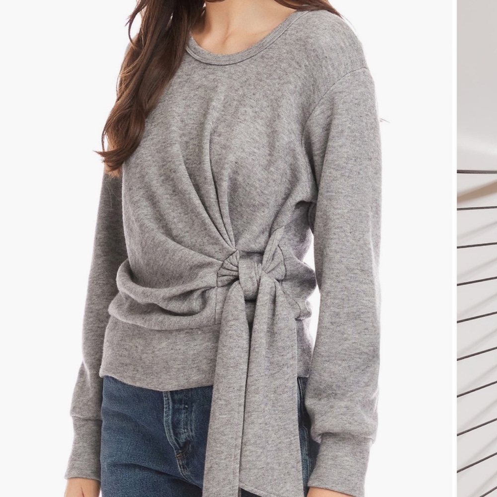Gray Women's Sweater with Side Knot